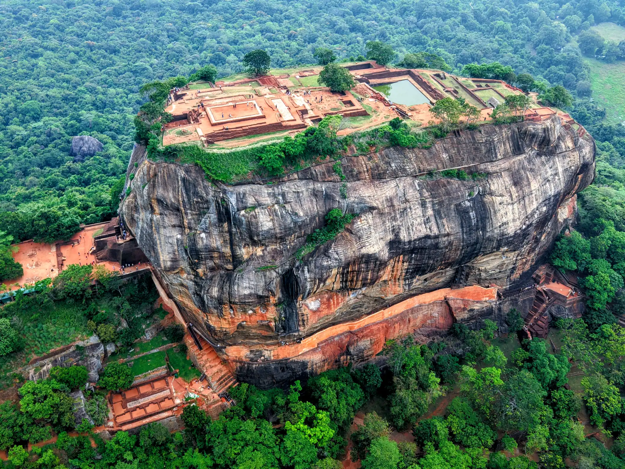 Aerial view of lion rock sigiriya